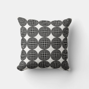 Coussin Plaque de jet de forme géométrique abstraite noir