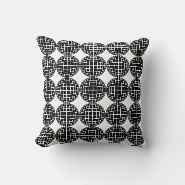 Coussin Plaque de jet de forme géométrique abstraite noir  (Recto)