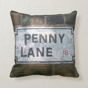 Coussin Plaque de rue de ruelle de penny