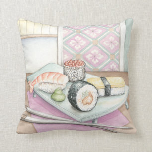 Coussin Plaque de sushi assorté avec baguettes