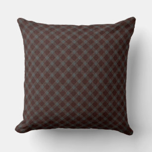 Coussin Plaque de tartan croisé de Marrom avec léger relie