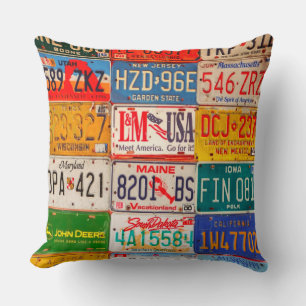 Coussin Plaques de licence américaines Art America