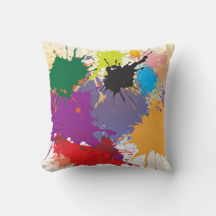Coussin Plat de peinture Abstrait multicolore
