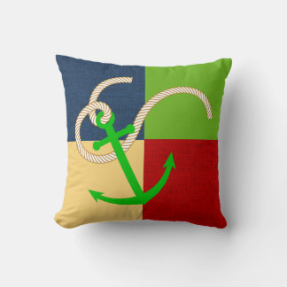 Coussin plat nautique avec Ancre