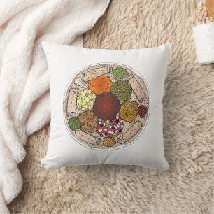Coussin Plateau alimentaire éthiopien de Cuisine Injera Wa