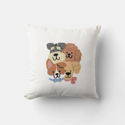 Coussin Playful Puppies Pattern Decorative Pillow (Recto)