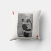 Coussin Playing Card Couple Photo Romantic Love Heart Gift (Verso)