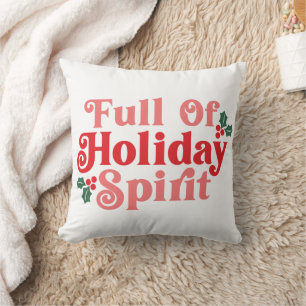 Coussin Plein d'esprit de vacances - Typographie festive