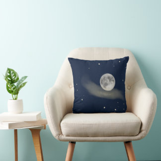 Coussin Pleine lune au ciel étoilé