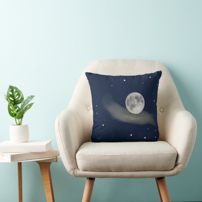 Coussin Pleine lune au ciel étoilé (Chaise)