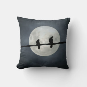 Coussin Pleine lune Crows Sur La Ligne