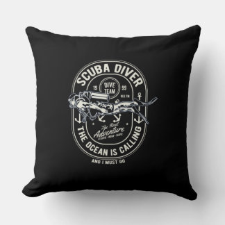 Coussin Plongeur Scuba L'Océan Appelle Doit Faire Cadeau