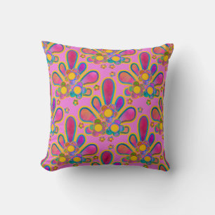Coussin Ploomf d'aquarelle rétro dorée décadent au coucher