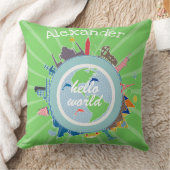 Coussin Pluie Cloud Hello World Tout Couleur personnalisée (Couverture)