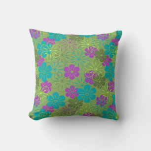 Coussin Pluie de fleurs Hawaiian Retro Floral