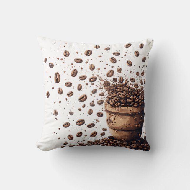 Coussin Pluie de grains de café (Recto)