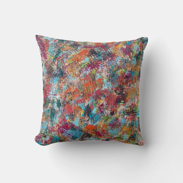 Coussin Plum Crazy 16 x 16 Poly Throw Pillow (Recto)