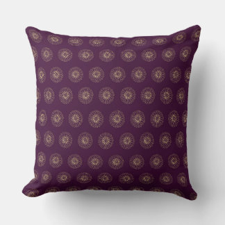 Coussin Plum | Golden Zinnia Flower Medallions