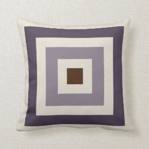 Coussin Plum mauve Carrés géométriques