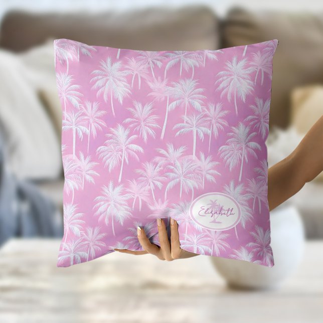 Coussin Plum Motif de silhouette de palmier hawaïen ID1093 (Créateur téléchargé)