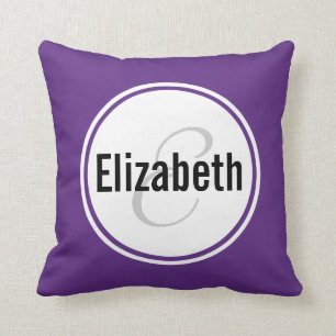 Coussin Plum pourpre Monogramme Nom Keepsaké Jeu d'oreille