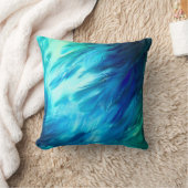 Coussin Plume Abstraite Bleu Vert (Couverture)