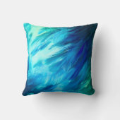 Coussin Plume Abstraite Bleu Vert (Verso)