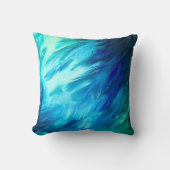 Coussin Plume Abstraite Bleu Vert (Recto)