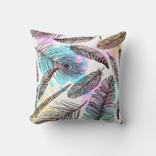 Coussin Plume de paon