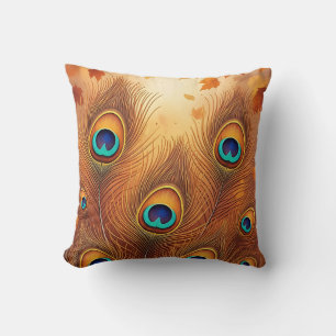 Coussin Plume de Paon d'Automne