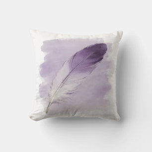 Coussin Plume de peinture vert sauge minimaliste