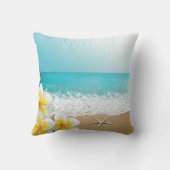 Coussin Plumeria Starfish Beach Tropical Hawaii (Verso)
