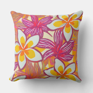Coussin Plumeria tropicale Hawaii lancer l'oreiller