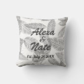 Coussin Plumes chic Mariage blanc argenté Jeu d'oreiller (Recto)