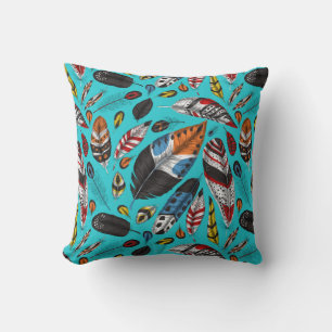 Coussin Plumes colorées