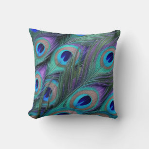 Coussin Plumes de paon