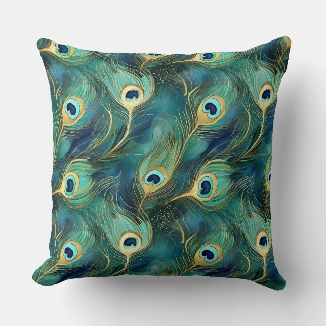 Coussin Plumes de paon (Recto)