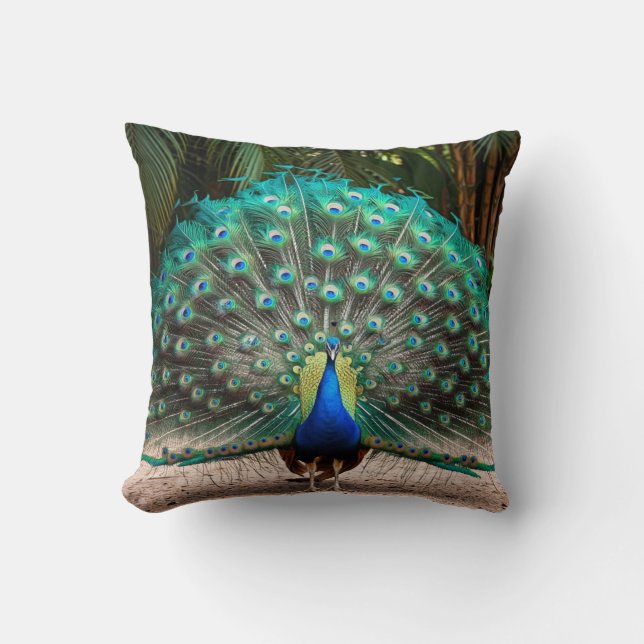 Coussin Plumes de paon (Recto)