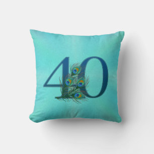 Coussin Plumes de Paon 40 Anniversaire de Naissance Milest