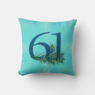 Coussin Plumes de Paon 61 Anniversaire Milestone