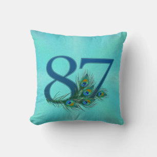 Coussin Plumes de Paon 87 Anniversaire Milestone