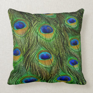 Coussin Plumes de paon magnifiques