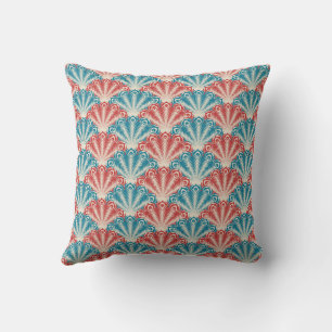 Coussin Plumes Peacock rose et rouge Art de la nature