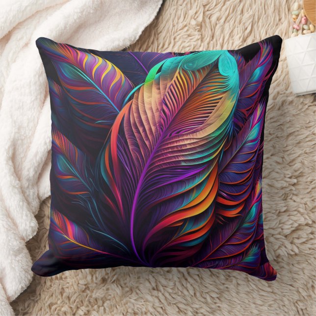 Coussin Plumes Psychedeliques 70s 60s  (Couverture)