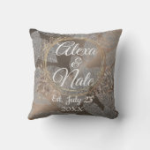 Coussin Plumes Rose Blush Floral Wreath Mariage (Verso)