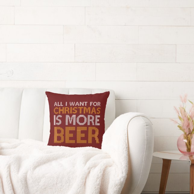 Coussin Plus de bière Vacances moche Jeu d'oreiller (Canapé)
