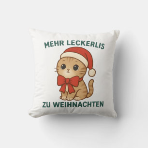 Coussin Plus de friandises à Noël - chats amusants