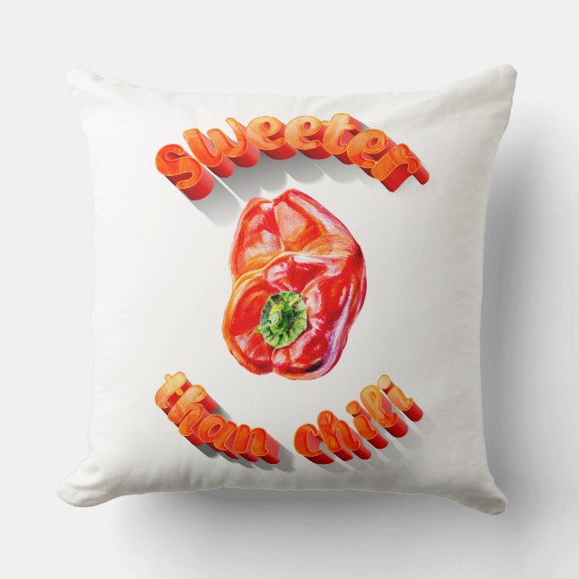 Coussin Plus doux que le piment poivron rouge (Recto)