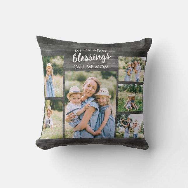 Coussin Plus grandes bénédictions Appelez-moi Maman 6 Phot (Recto)