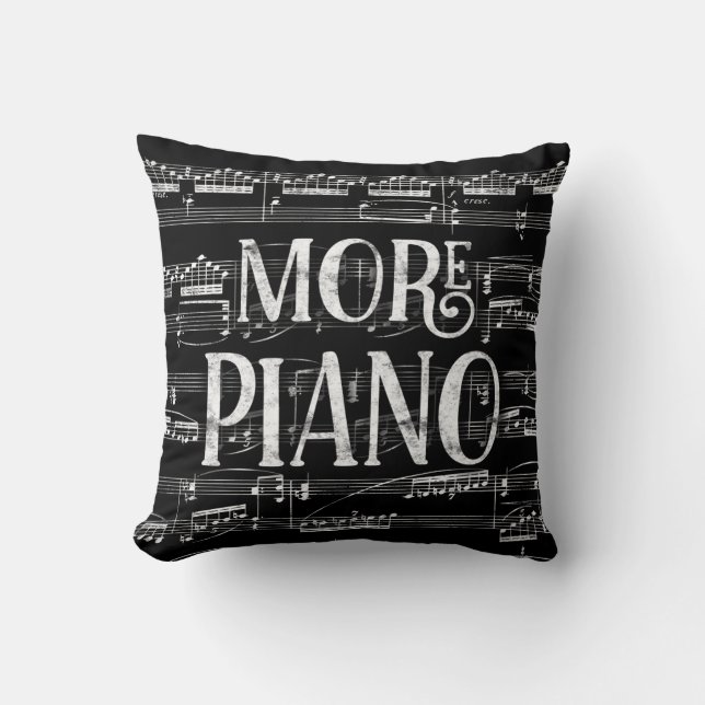 Coussin Plus Piano Chalkboard - Black White Music (Recto)